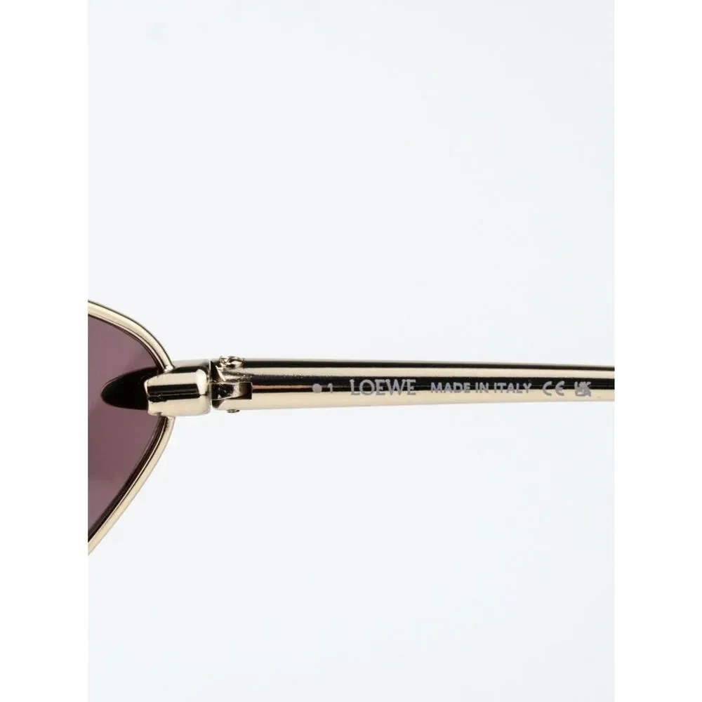 Loewe Men Sunglasses Gold Purple Wraparound LW40164U 32U NEW AUTHENTIC